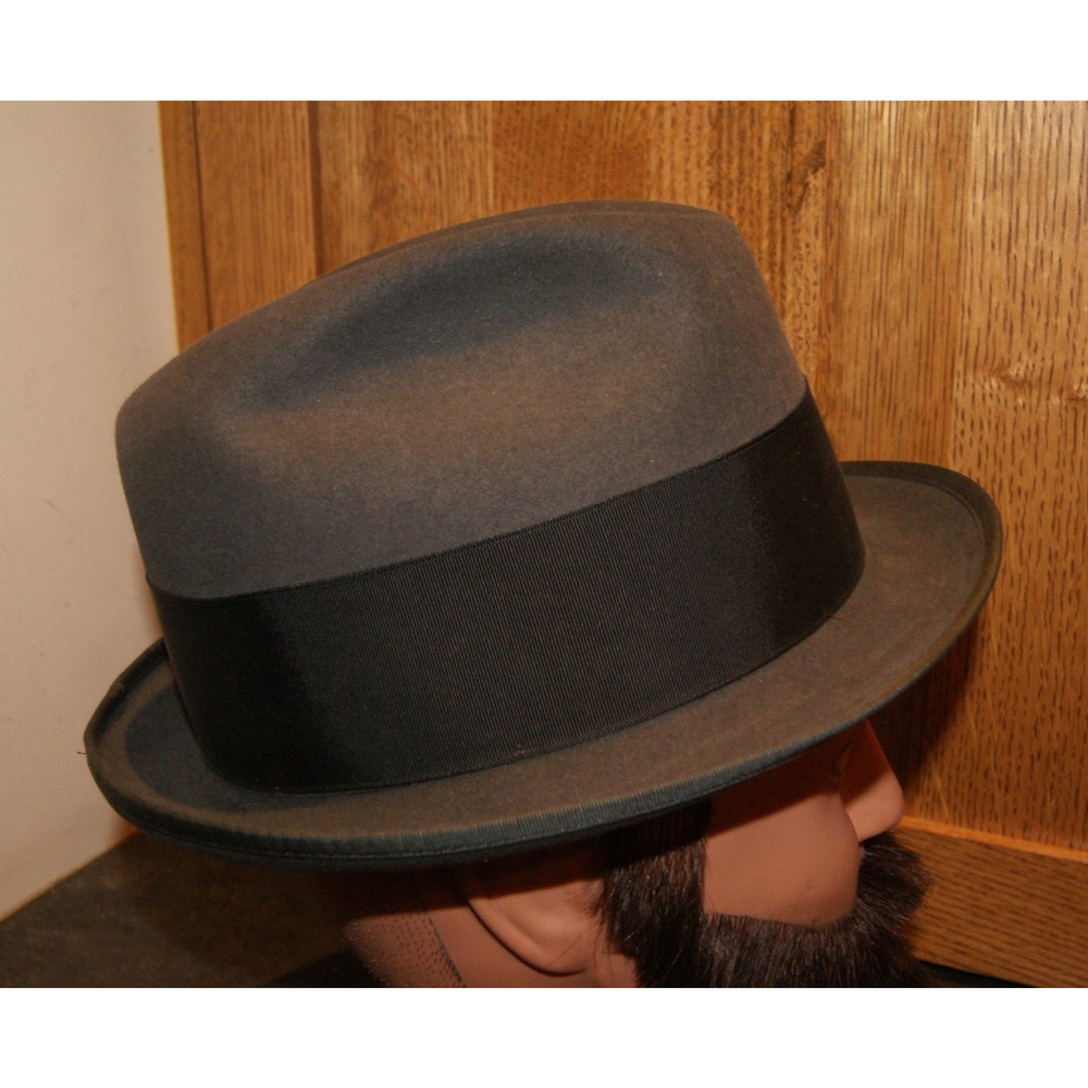Vintage 1940s 1950s Royal Stetson Fedora Hat Dark Gra… - Gem